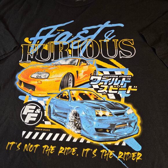 Fast & Furious Movie Cars Tee 3XL Black Universal Studios Racing Graphic - Picture 4 of 8